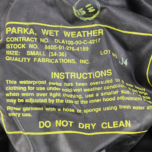 PARKA WET WEATHER 米軍放出品 軍用実物