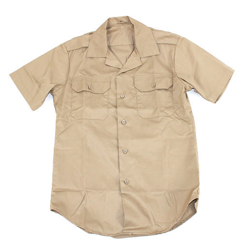 SHIRT MENS SHORT SLEEVE TAN 445 米軍放出品 軍用実物